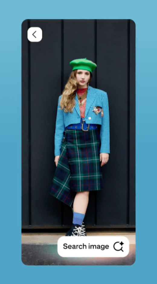 Eksempel på Pinterests visual search